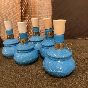 Avon Blue Small Courting Lamp Beauty Bottle Vintage Collectible
